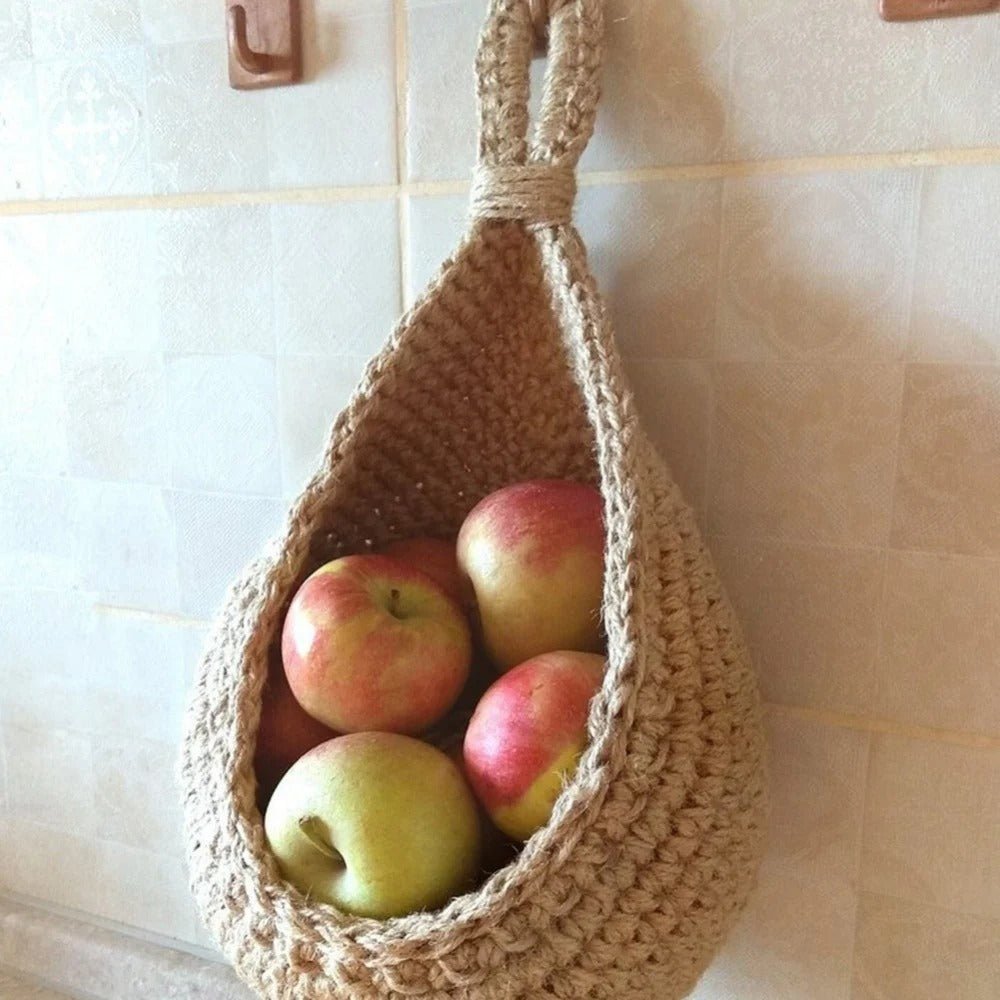 Rangement mural à légumes et fruits - panier tissé à la main - Top Design Organization